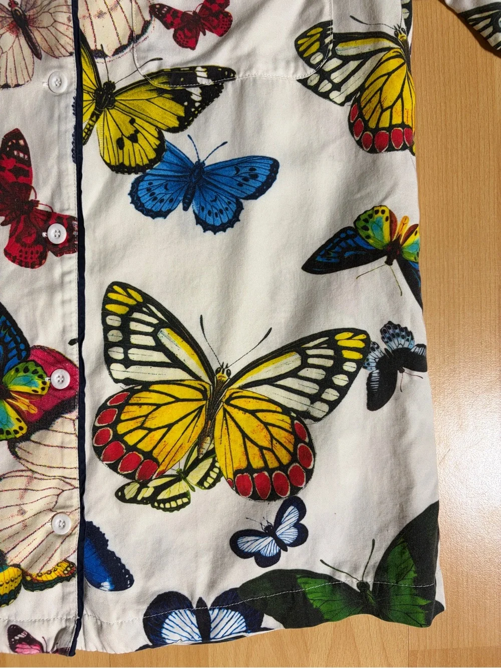 Katie Kime Mariposa Butterfly Top White & Rainbow Large Cotton Whimsical Garden
